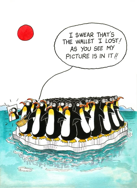 Karikatúra a penguins' hasonlóság — Stock Fotó