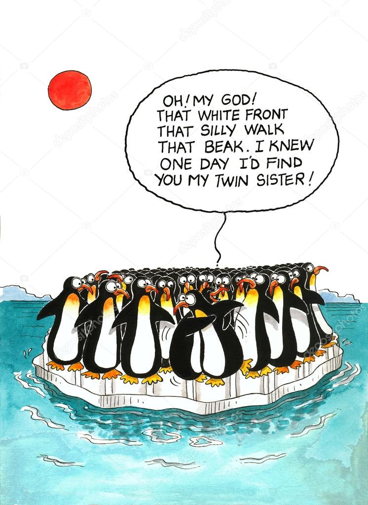 Cartoon about penguins' resemblance