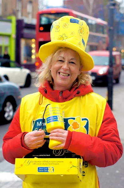 Charity worker on the street — Stock Photo, Image