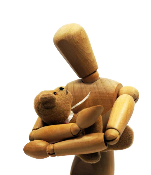 Teddy i manekin — Zdjęcie stockowe