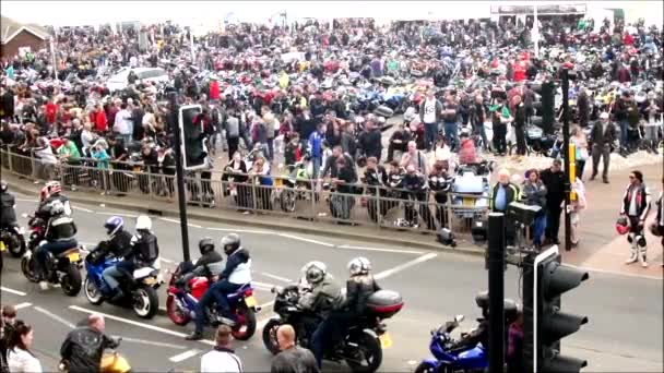 Bikers gather for a bike festival — Stock Video