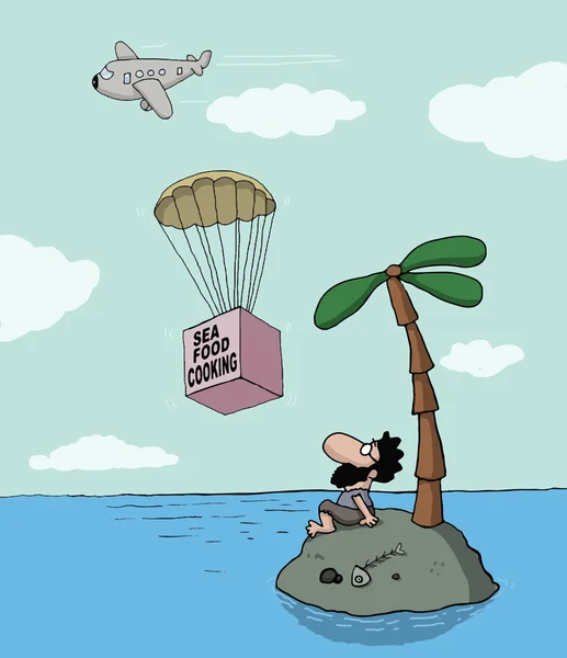 Caricature sur les fruits de mer — Image vectorielle