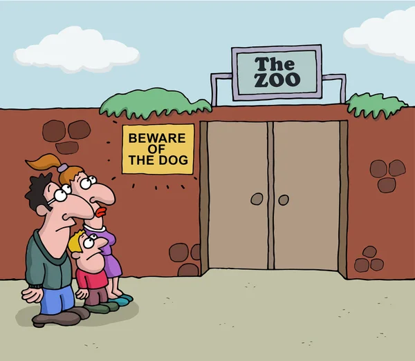 동물원에 대 한 개념적 만화 — 스톡 벡터