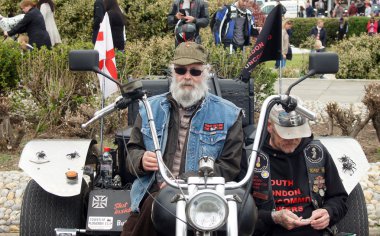 Bikers with their bike in a seaside bike festival