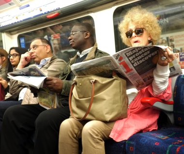 Commuters in London Underground