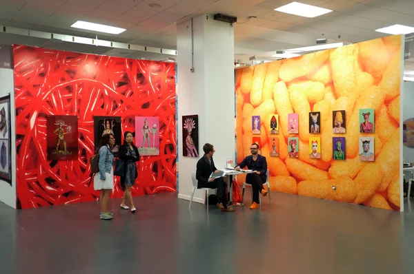 Colorful gallery display in Art Show — Stok fotoğraf