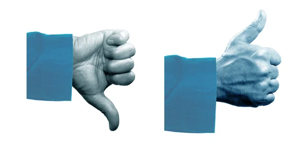 Thumbs up and down — Stock Photo, Image