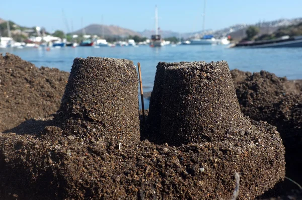 Castillos de arena en la playa —  Fotos de Stock