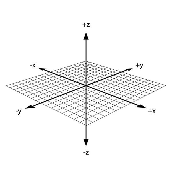 3d vector eje de coordenadas — Vector de stock