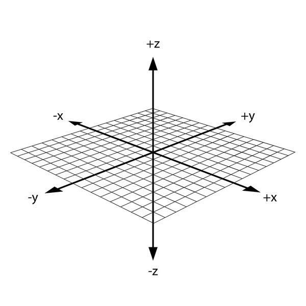 3d vector eixo de coordenadas —  Vetores de Stock