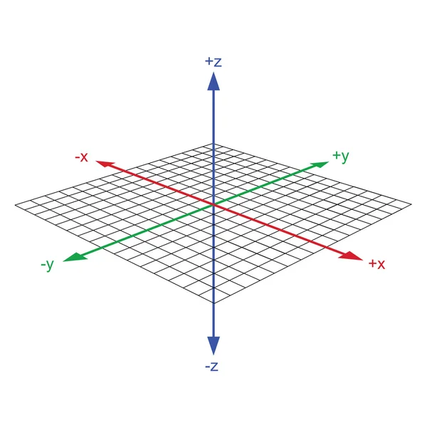 3d coordinate axis vector — Stock Vector