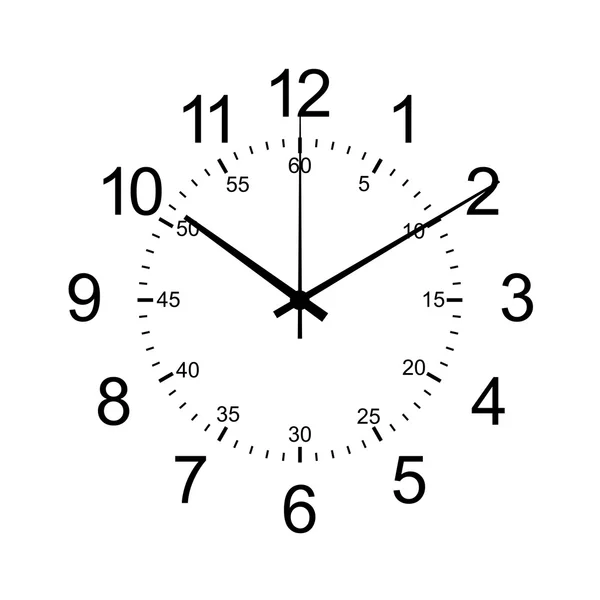 Reloj de pared aislado en vector blanco — Vector de stock