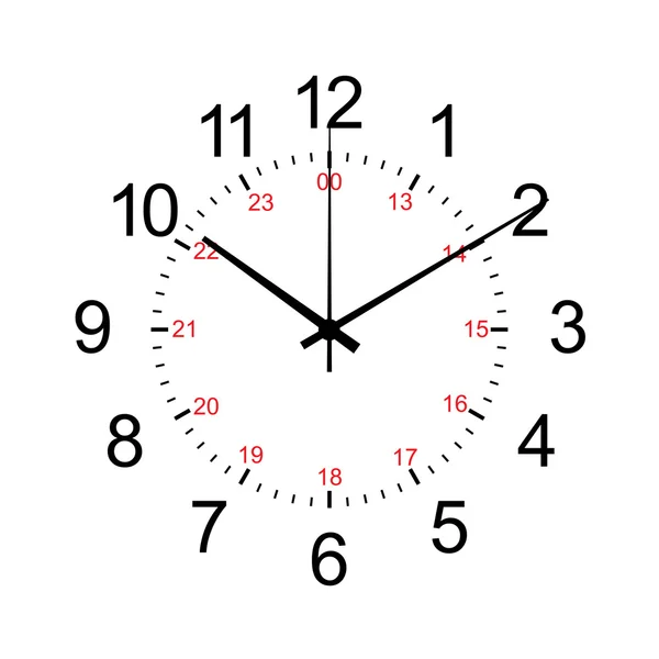 白いベクトル上で分離の壁時計 — ストックベクタ