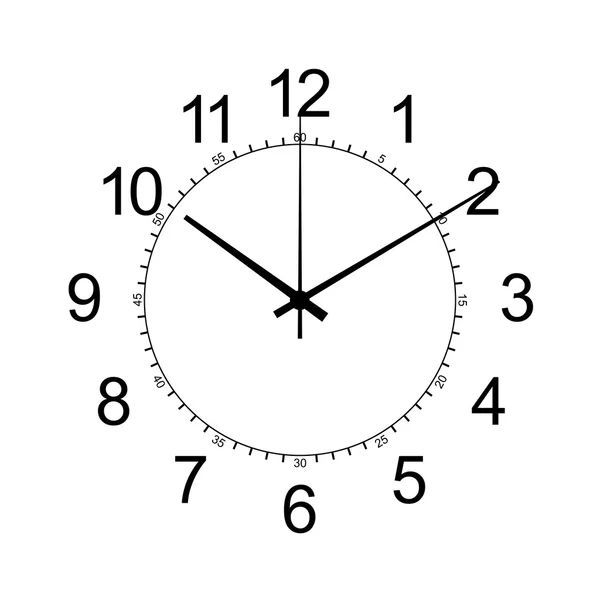 Reloj de pared aislado en vector blanco — Vector de stock