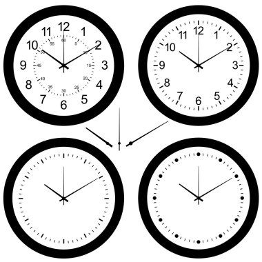 duvar saati izole üzerinde beyaz vektör