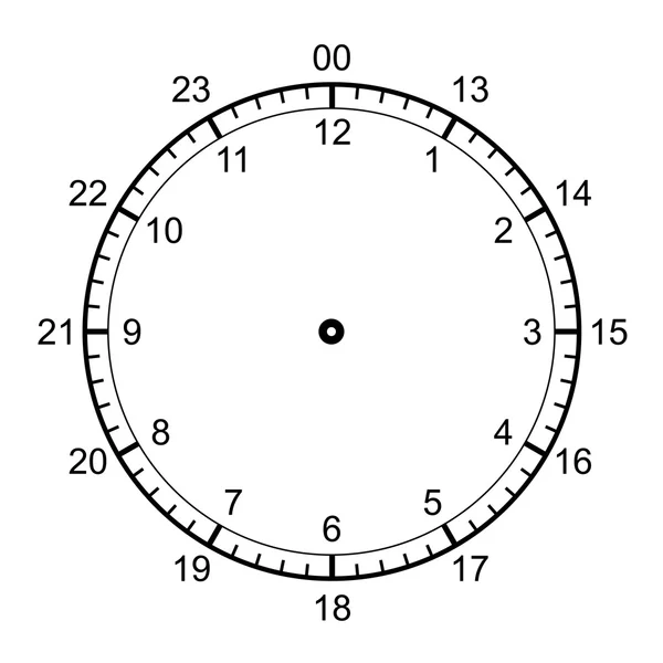 Leere Uhr isoliert auf weißem Vektor — Stockvektor