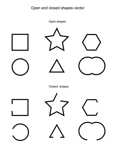 Formas abertas e fechadas vetor —  Vetores de Stock