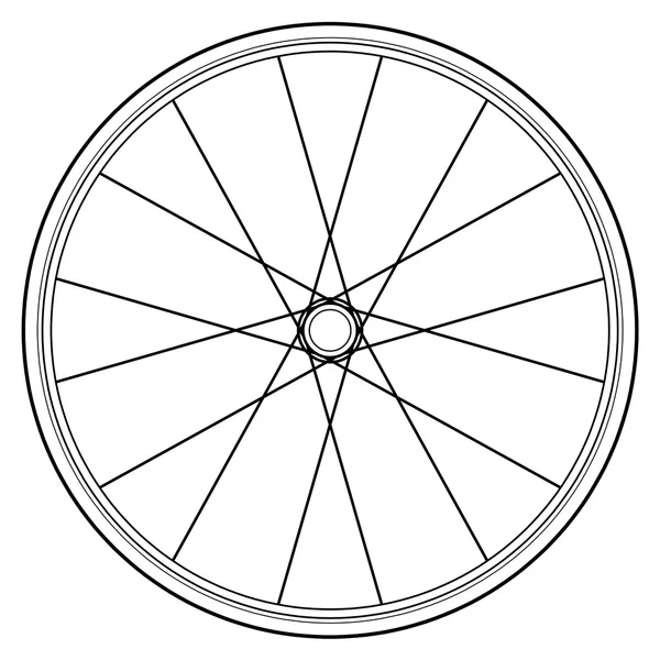 自行车轮子上白色隔离 — 图库矢量图片