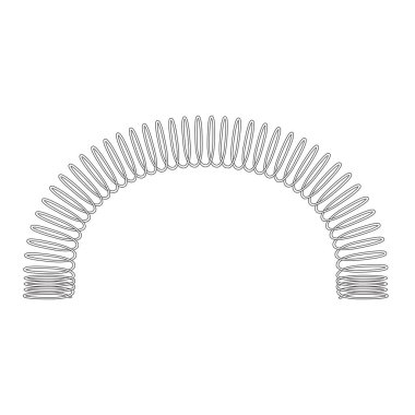 Metal bobin yayları. Spiral Esnek Kablo. Metal sarmal. Beyaz arkaplan vektöründe yay izole edildi