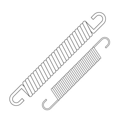 Metal bobin yayları. Spiral Esnek Kablo. Metal sarmal. Beyaz arkaplan vektöründe yay izole edildi
