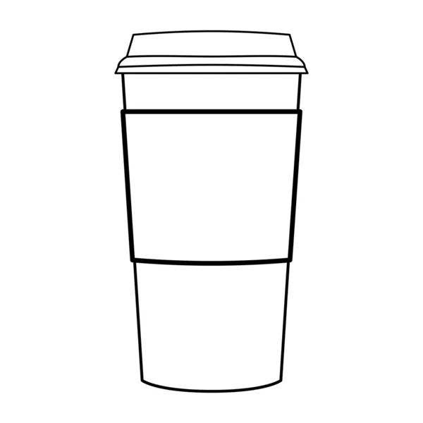 Papel taza de café contorno vector — Vector de stock