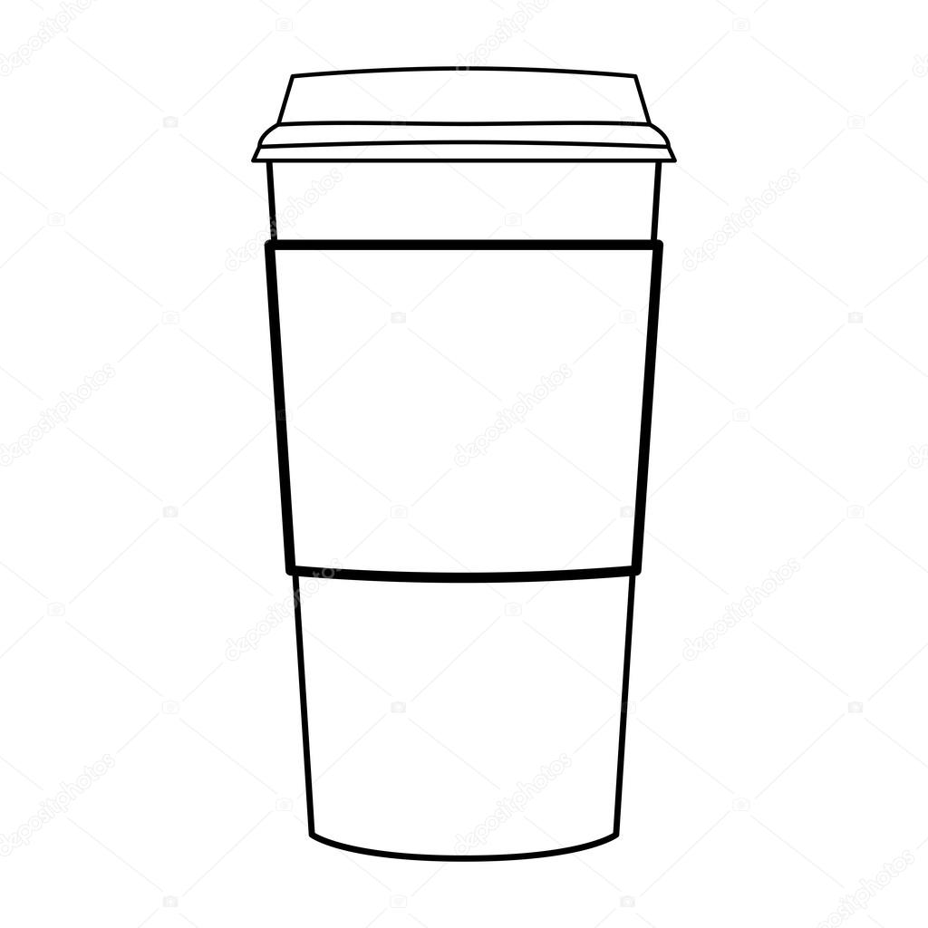 Paper coffee cup outline vector