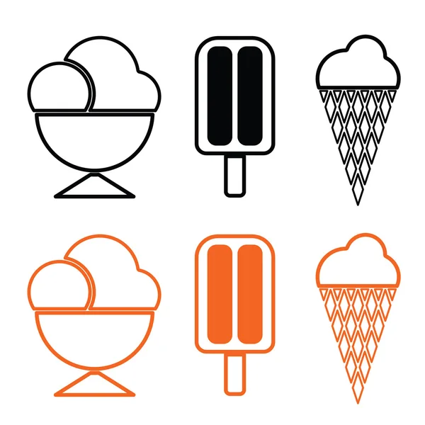 Conjunto de helado vector — Vector de stock