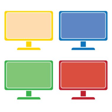 Masaüstü bilgisayar renkli set vektör