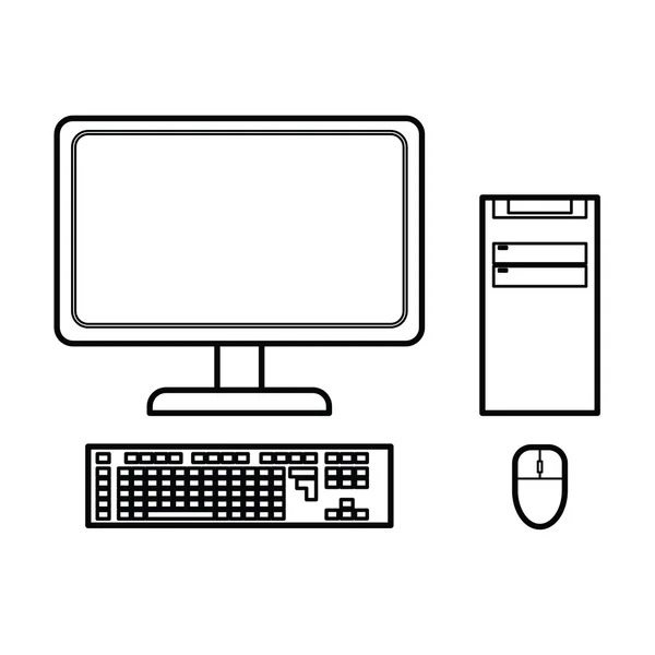 Desktop-Computervektor — Stockvektor