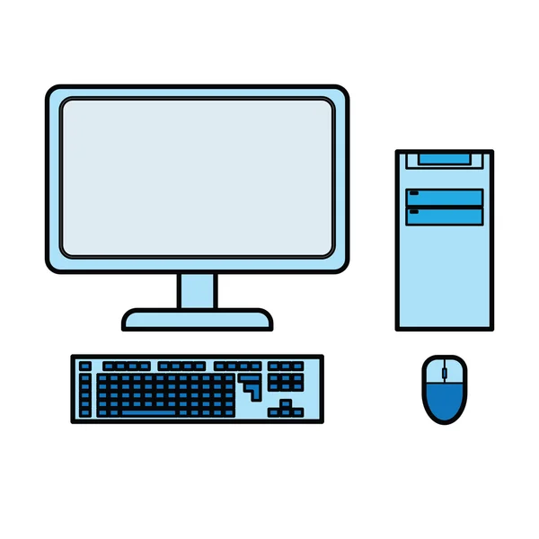 Azul ordenador de escritorio vector — Archivo Imágenes Vectoriales