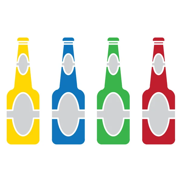 Botella de cerveza vector conjunto de colores — Archivo Imágenes Vectoriales