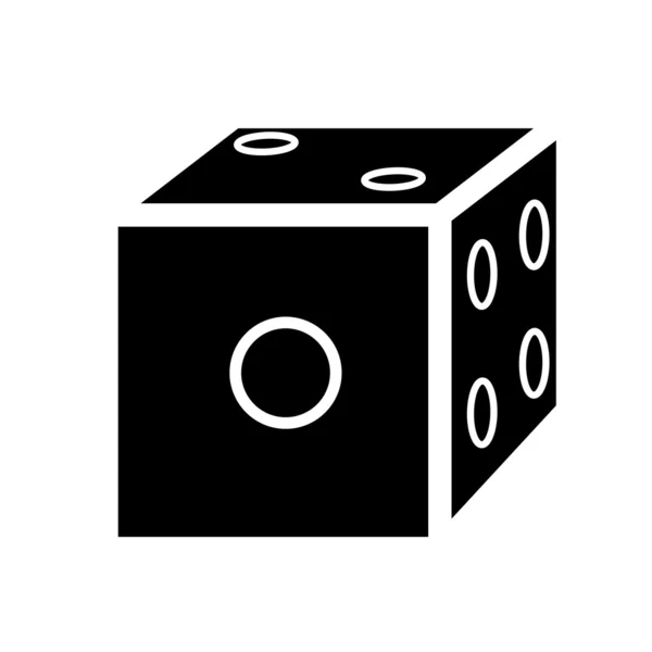 Silhouette of dice vector — Stock Vector