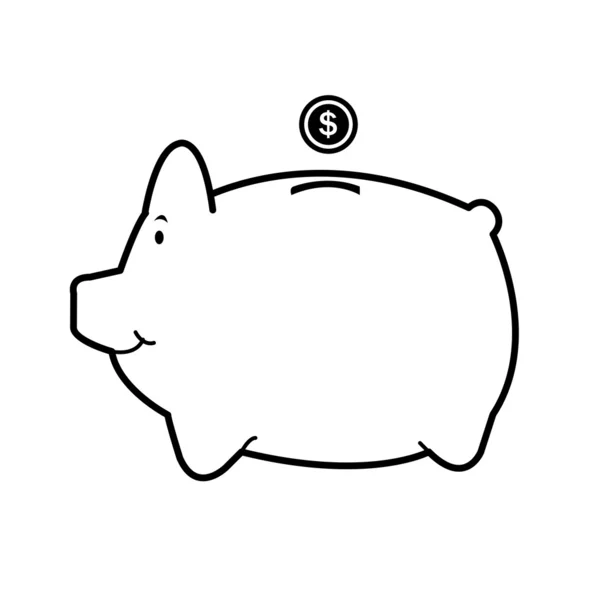 Piggy banco aislar en blanco vector — Vector de stock