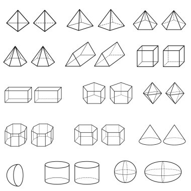 3D geometrik şekiller vektör