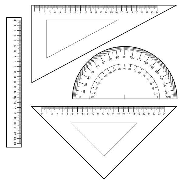 Gradenboog liniaal instellen Vector — Stockvector