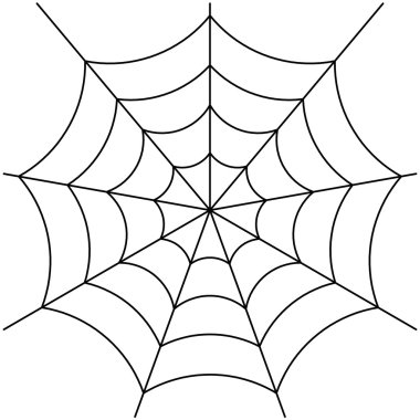 Örümcek ağı üzerinde beyaz vektör izole