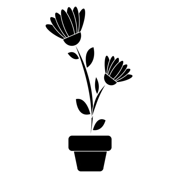 Flower silhouette vector — Stock Vector