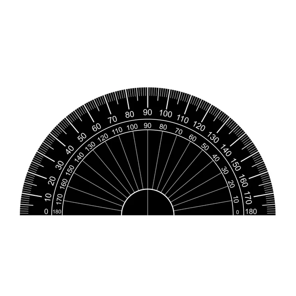 Protractor silhouette vector — Stock Vector