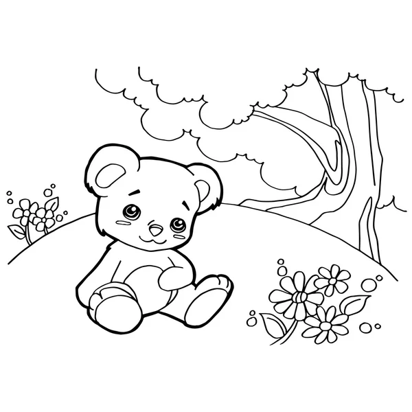 Bear cartoon kleuren pagina's vector — Stockvector