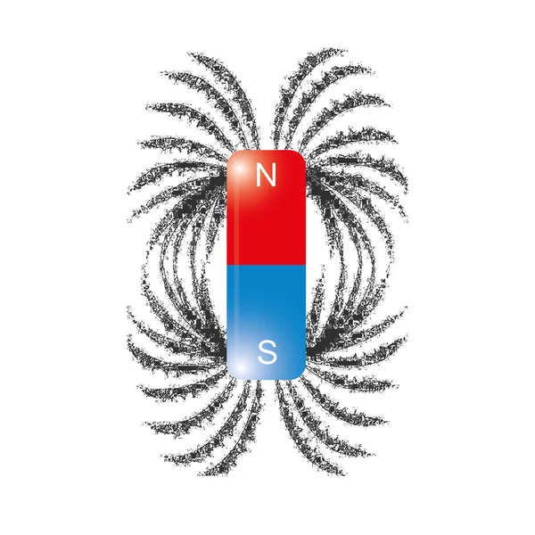 Železné piliny magnetickeho pole vektorové — Stockový vektor