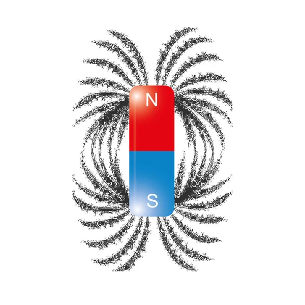 Σίδηρο ρινίσματα μαγνητικό πεδίο γραμμών διάνυσμα — Διανυσματικό Αρχείο