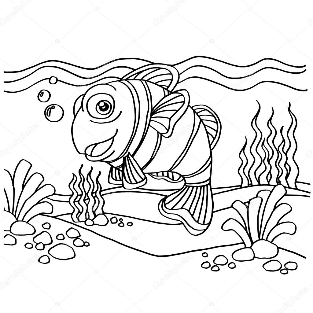 clownfish coloring pages vector