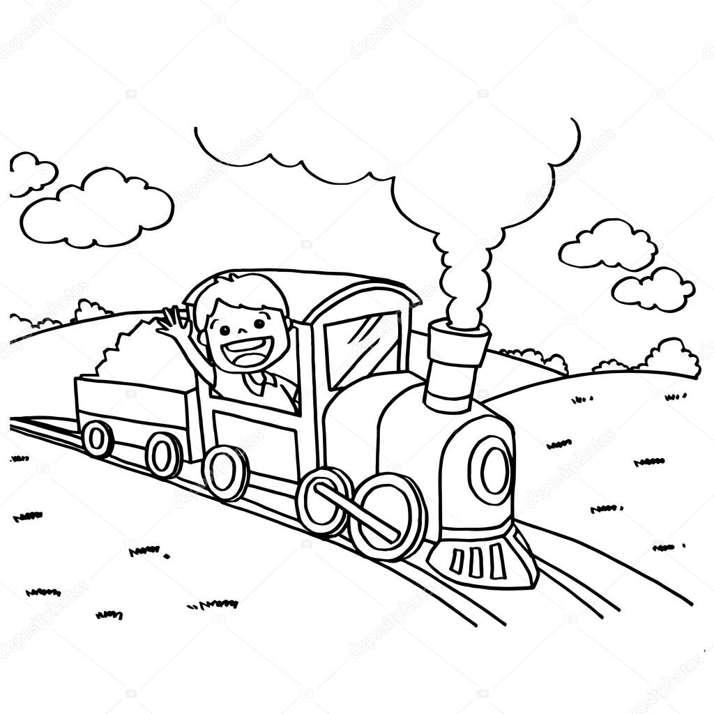 Train Coloring Pages vector