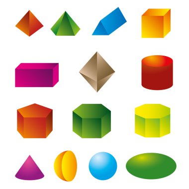 3D geometrik şekiller vektör