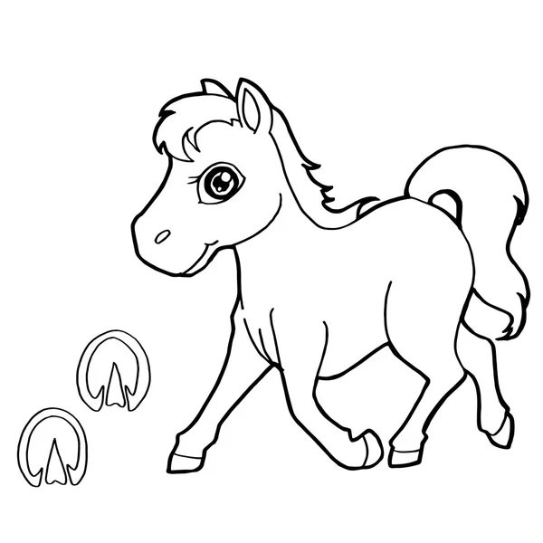 Impresión de pata con caballo Dibujos para colorear vector — Archivo Imágenes Vectoriales