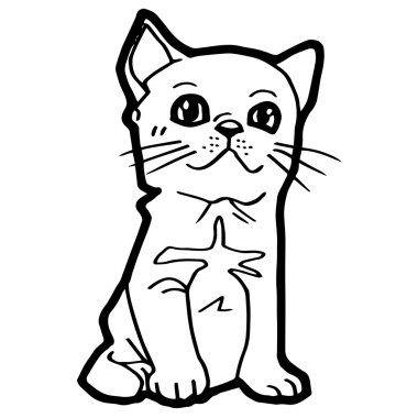 çocuk beyaz izole için karikatür kedi boyama sayfası