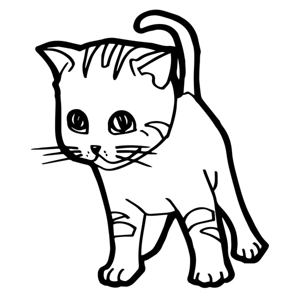 Cartoon kat kleuren pagina voor jong geitje geïsoleerd op wit — Stockvector