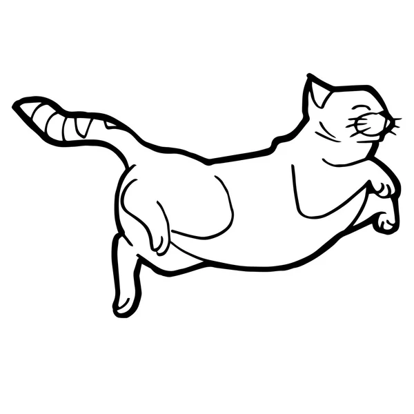 Desenhos animados Cat Coloring Page para criança isolada em branco —  Vetores de Stock