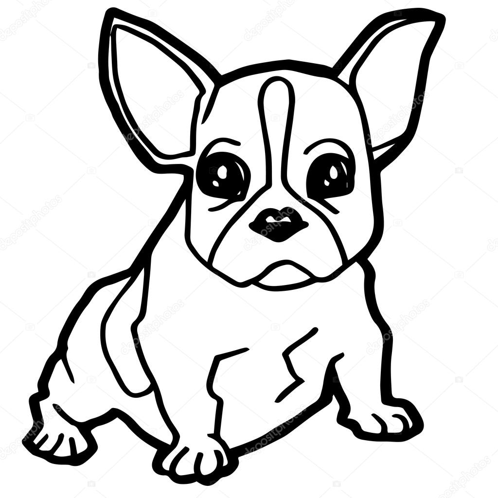 Immagine del cane dei cartoni animati da colorare pagina isolata sul vettore bianco — Vettoriali di attaphongw