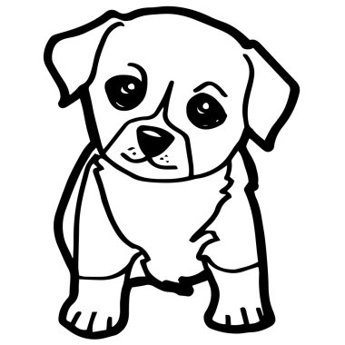 Boyama kitabı için komik köpek çizgi film gösterimi